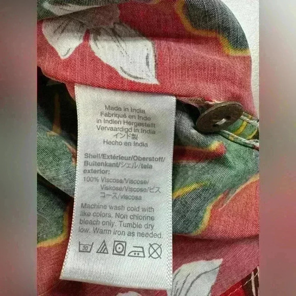 J Crew Camp Collar Hawaiian Aloha Shirt Mens Large Coconut Buttons 100% Viscose - Picture 7 of 10